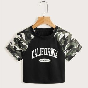 ROMWE California Short Sleeved Crop Tee